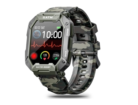 Reloj Inteligente para Adultos Rastreador de Ejercicios con presión Arterial Reloj Inteligente con música para teléfonos Android Verde AUJEZON