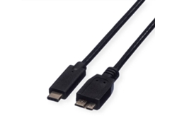 Cable ROLINE (USB C y Micro USB - 1m - Negro)