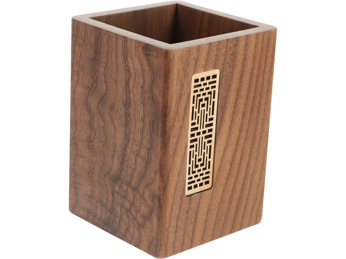 Elegante Y Resistente Portalápices De Madera Maciza De Estilo Japonés, Organizador De Escritorio Para Almacenamiento.