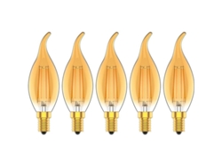 Bombilla Led Regulable Vintage E14 4w Blanco Cálido 2700k Equivalente A 30w, 300lm, 220v, Paquete De 5