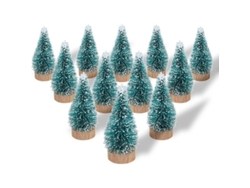 2026altiro-12 Árboles De Navidad En Miniatura Con Base Dorada, Adornos Navideños En Miniatura Para Manualidades Y Bricolaje.