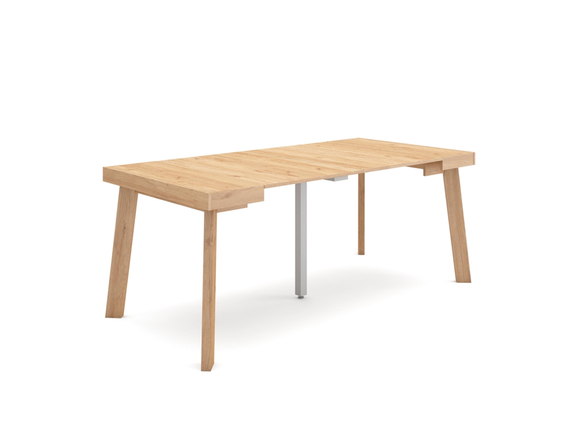 Mesa Consola extensible 180 Para 8 comensales Patas de madera Roble