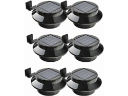 Omni-6 Luces Solares Led Para Canalones, Cerca, Techo, Jardín, Patio, Pared, Color Negro