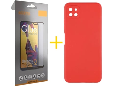 Carcasa + Protector de Pantalla para Oppo A73 5G ACCETEL Rojo