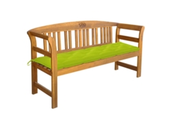 Lovely Home Banco de Jardín con Cojín 157 Cm Madera de Acacia Maciza