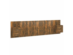 Cabecero con armarios, madera procesada, roble ahumado, MAISON EXCLUSIVE
