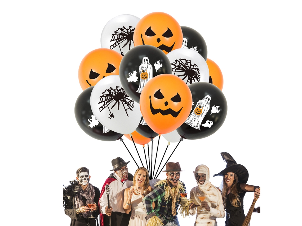 Globos De Halloween De 30 Cm Con Forma De Calabaza, Fantasma O Telaraña Para Decorar Fiestas.