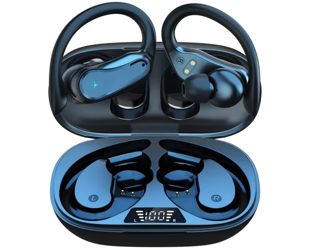 Auriculares Intra Sem Fio Horas Reprodução Dágua Hifi Yizhood Bluetooth Negro