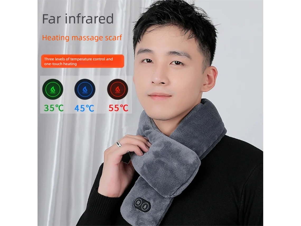 Bufanda Térmica Eléctrica Con Carga Usb Tengoo Gris Para Hombres Y Mujeres 3 Niveles De Ajuste De Temperatura De Forro Polar Lavable