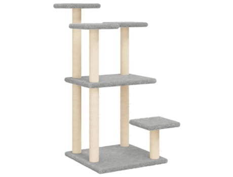 Postes rascadores para gatos con plataformas gris claro VIDAXL (98,5 cm)
