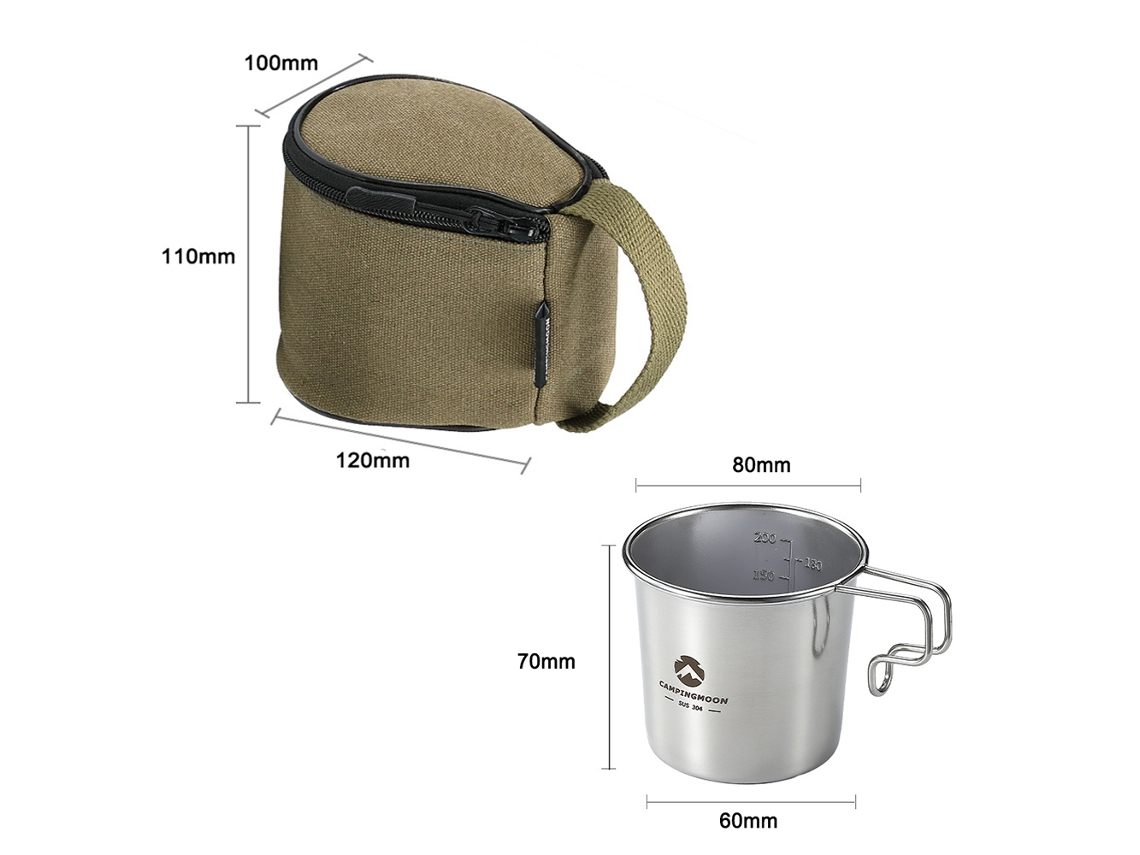 4 Vasos Sierra De Acero Inoxidable De 210 Ml Con Bolsa De Almacenamiento Para Camping, Senderismo Y Picnics.