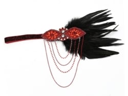 Tiara de plumas para mujer con cadena, elegante accesorio para el cabello de boda, talla única.