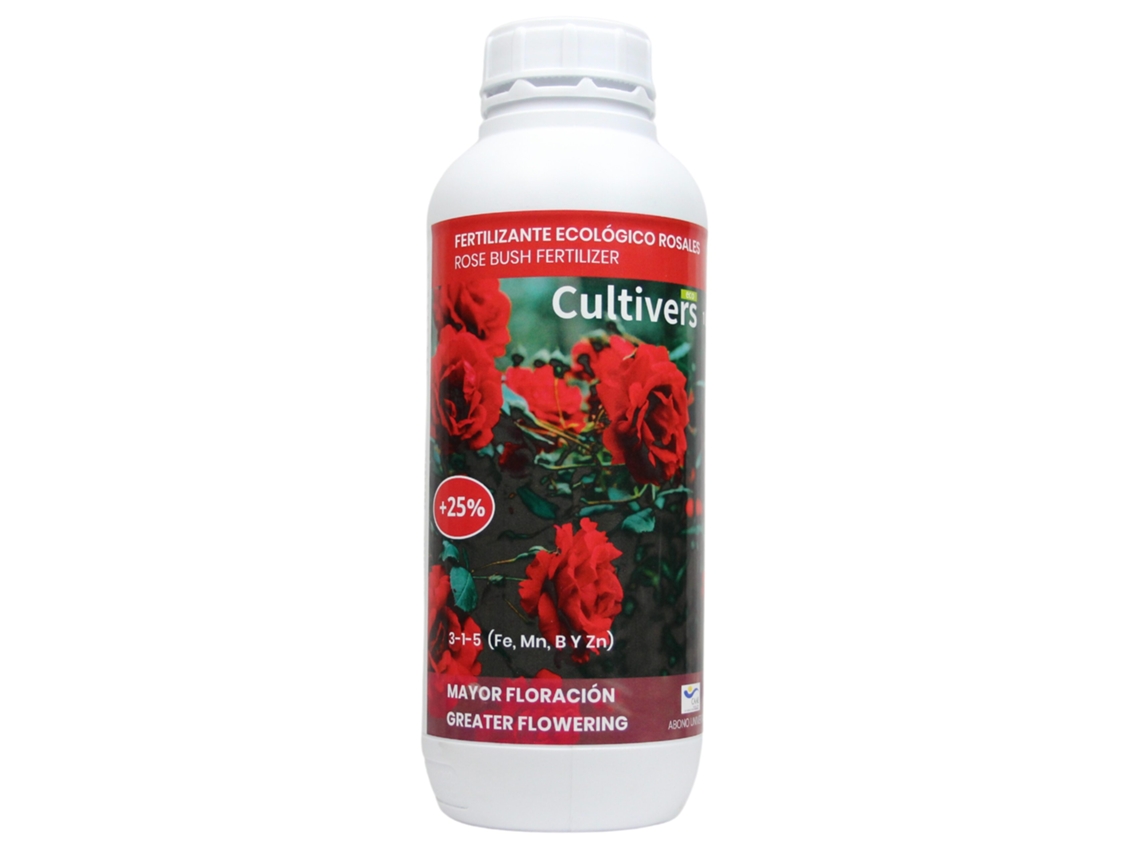 CULTIVERS Fertilizante Rosales Ecológico 1 L Abono Líquido Hojas más Verdes. 100% Orgánico y Natural