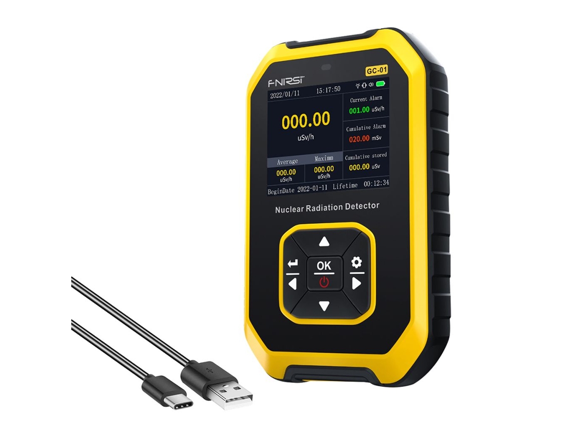 Detector de radiación nuclear multifuncional, contador Geiger, medidor de radiación de rayos X Γ-Β con pantalla LCD y alarma de vibración y luz sonora.