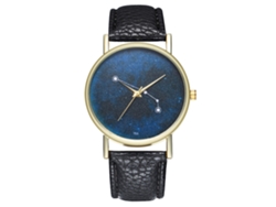 Reloj Mujer Hombre Simple Moda Correa Cuero Pu Reloj De Pulsera De Cuarzo Negro