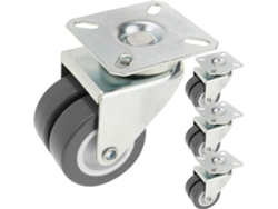 Conjunto de 4 Ruedas Duplas Pivotantes PRIMEMATIK.COM Poliuretano y PVC (50mm - Sin Freno)