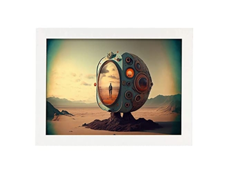 NACNIC Poster Canal De Noticias En Estilo Surrealismo Cinematográfico Ilustraciones Y Grabados De Historieta Abstracta Y Artística A3 Marcos Blancos