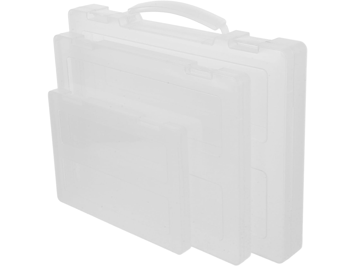 Elegante Caja De Almacenamiento De Plástico Con Tapa Esmerilada Para Material De Oficina.