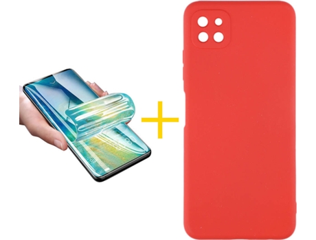 Carcasa + Protector de Pantalla para Oppo A73 5G ACCETEL Rojo