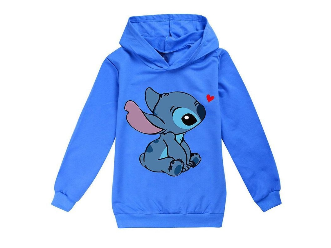 2026-sudaderas Con Capucha Para Niños 7-14 Años Lilo Y Stitch Manga Larga Regalo Cotton Blend