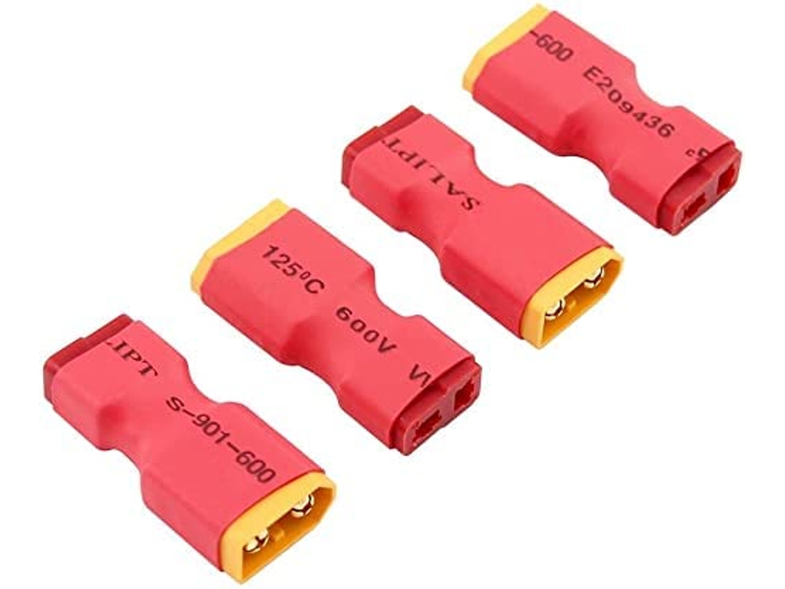 Pieza para Teledirigidos 4 piezas XT60 Conector adaptador macho XT-60 en conector T inalámbrico hembra