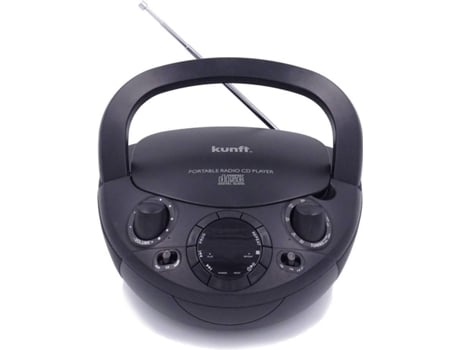Radio Boombox c/ Lector CD KUNFT KTCB5415 (Negro - Analógico - AM/FM - Pilas y Corriente)