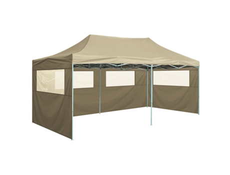 MAISON EXCLUSIVE Carpa plegable profesional con 4 paredes acero color crema 3x6m