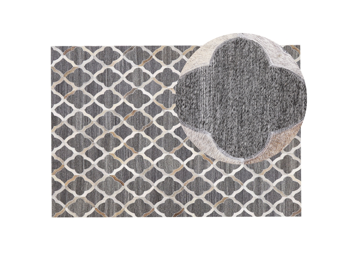 Alfombra BELIANI Rolunay de Jacquard, Piel de vaca Gris 140x200