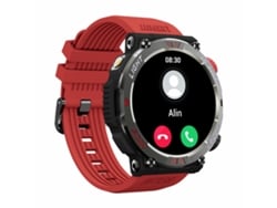 Relógio Inteligente Lokmat Zeus 5 Pro Com Lanterna Bussola Monitor De Saúde Bluetooth Ip68 Vermelho