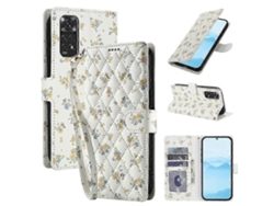 25-26 Flower Pattern Buckle Leather Phone Case With Lanyard
