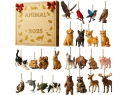 24 días, cuenta regresiva para la decoración acrílica 2D, Calendario de Adviento de Navidad con animales 2025