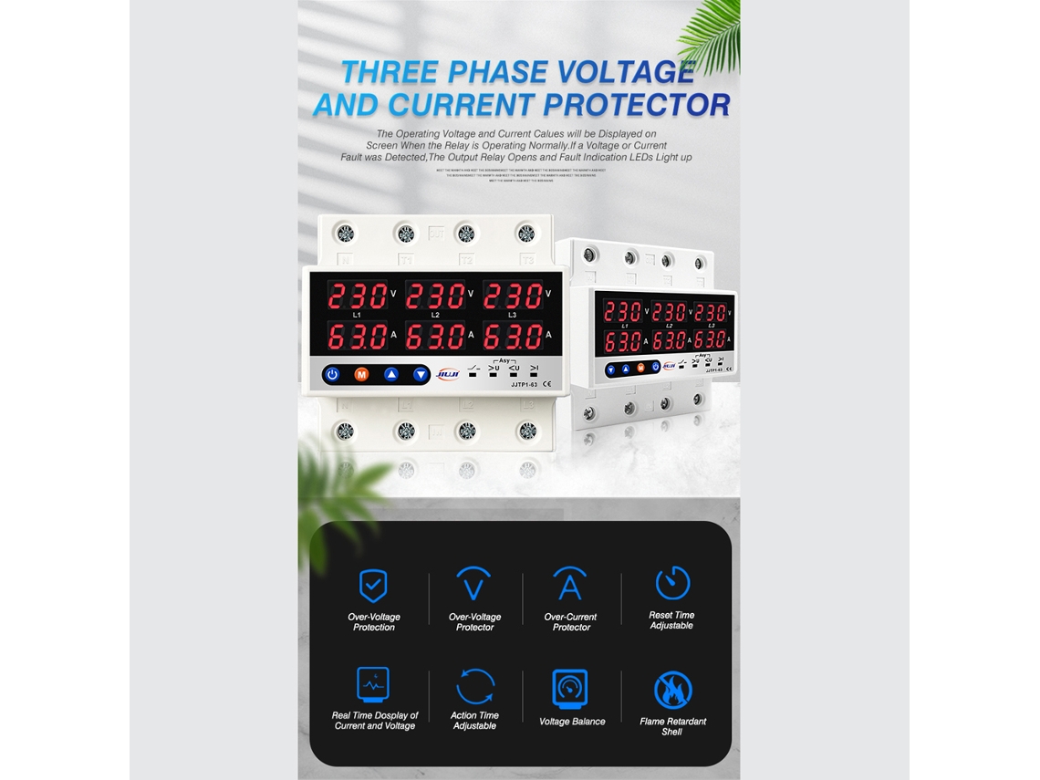 Protector De Reconexión Automática Con Pantalla Lcd, Protección Contra Sobretensión, Protección Contra Subtensión Y Limitación De Corriente.