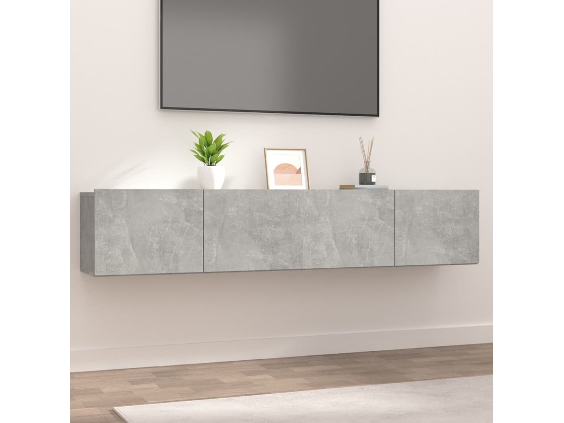 Estantería/Muebles de TV 2Pzs 80X30X30 Cm Madera Procesada Gris Cemento