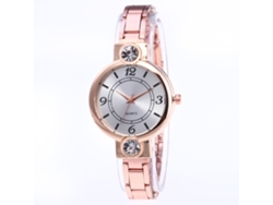 Reloj De Pulsera De Cuarzo Para Mujer Con Brazalete De Acero, Esfera Redonda, Estilo Casual (negro)
