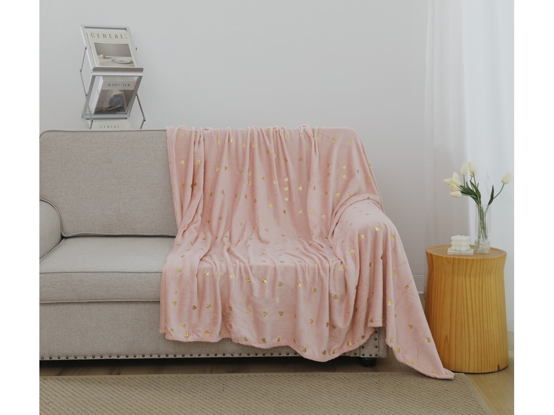 Manta de amor estampada rosa 160*220cm-BOD HOME