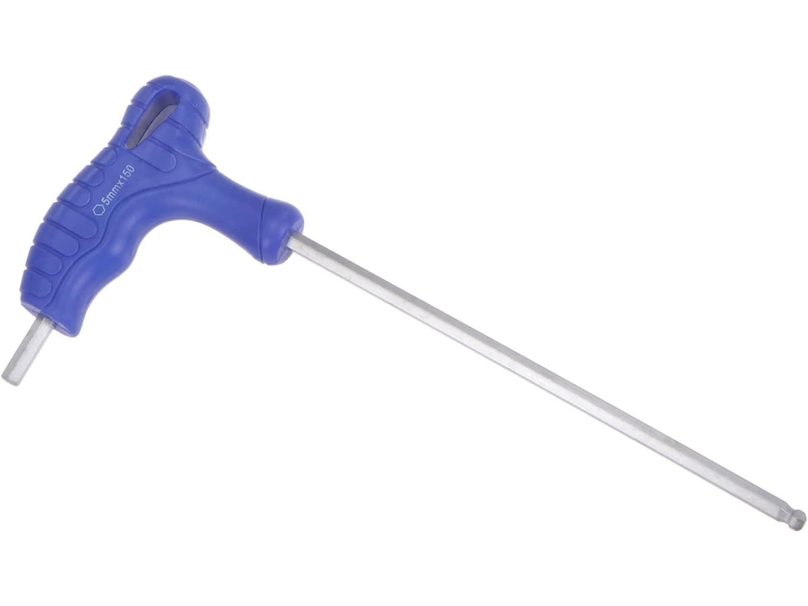 Llave Hexagonal Con Mango En T De 6 Mm Con Extremo Esférico, Métrica, De Acero Cr-v