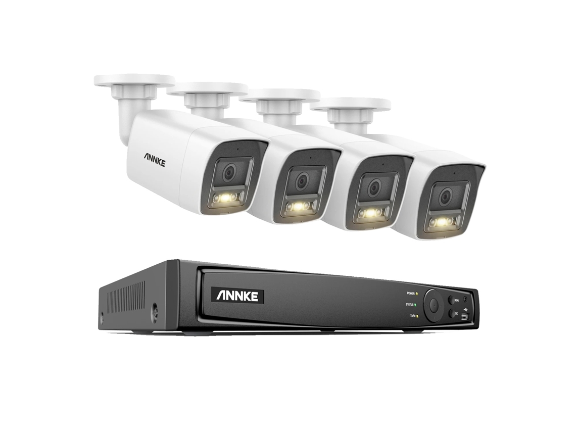 Sistema de videovigilancia, resolución de 12 MP, monitorización remota, NVR de 8 canales con 4 cámaras, sin fabricante de equipo original (OEM).