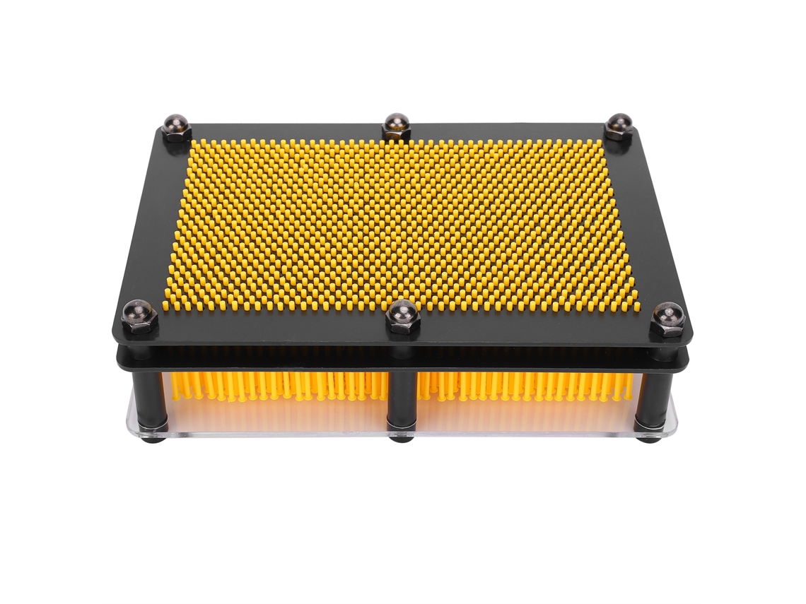 Juguete Educativo Pin Art 3d Para Niños, Modelo Decorativo De Mesa Amarillo M