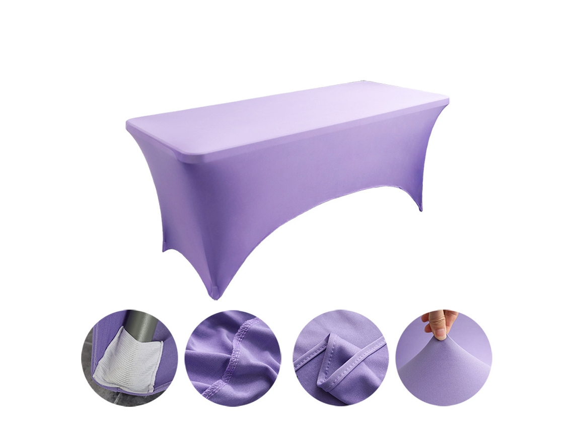Mantel Rectangular Elástico De Spandex Para Bodas, Banquetes Y Fiestas (morado Claro/122x75x75cm) Gertiz