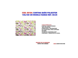 Cortina baño poly. 140 x 180 numeros cb-22