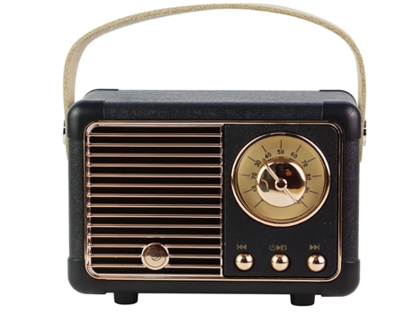 Altavoces retro inalámbricos con Bluetooth Altavoces vintage portátiles para exteriores Mini altavoces recargables (negro) BISBISOUS