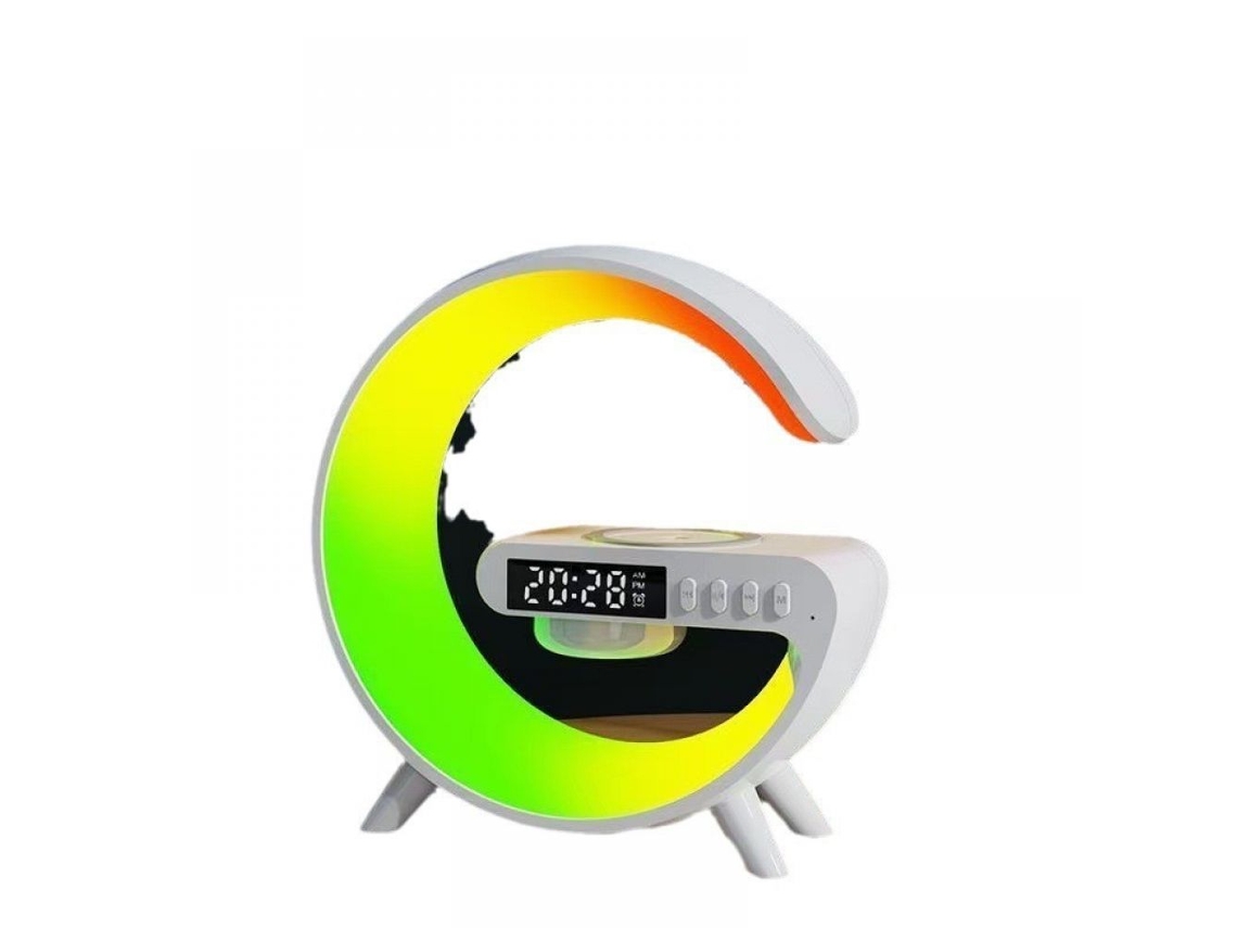 Lámpara de luz nocturna RGB con altavoz y tarjeta de carga inalámbrica