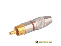 Conector RCA macho rojo metálico/dorado EDH