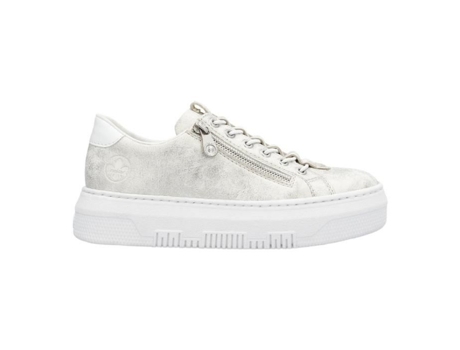 Zapatillas de Hombre RIEKER Salto Plano Fecho Zíper Biqueira Blanco (37)