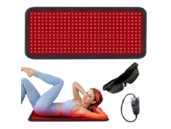 Colchoneta terapéutica con luz roja LED infrarroja para el alivio del dolor muscular de espalda.