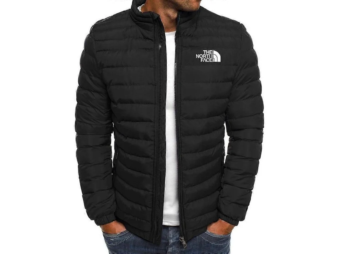 Chaqueta De Invierno Hombre Algodón Suave Calidad Alta Casual Cremallera Talla Xl Negro