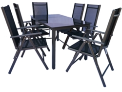 Conjunto de jardín de aluminio de 7 piezas, grupo de asientos 140 sw Vcm