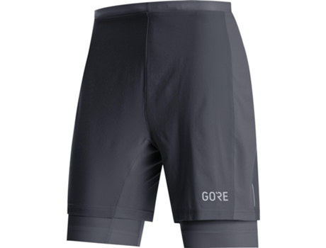 Pantalones Cortos para Hombre GORE R5 2in1 Negro para Running (XXL)