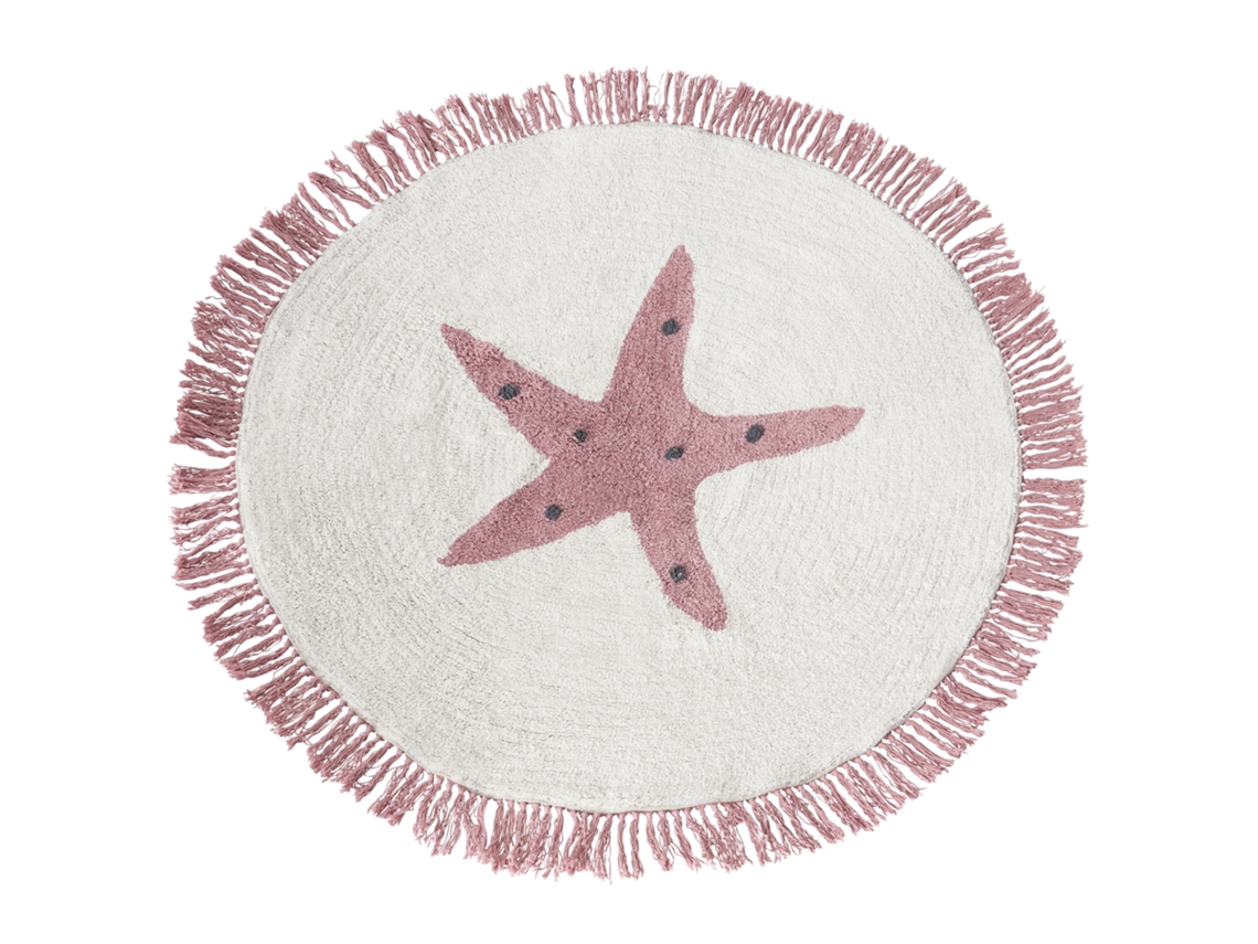 Alfombra para niños BELIANI Stars de Algodón Blanco 120x120