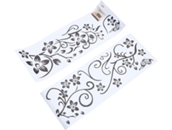 Juego De 2 Pegatinas Decorativas Para Salón Con Estampado De Flores Y Ratán.